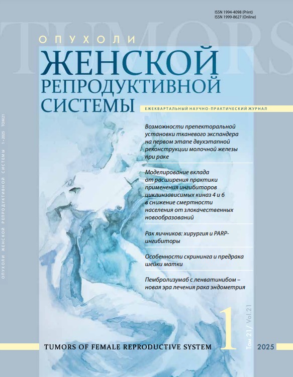 Опухоли женской репродуктивной системы № 1, 2025 год № 1, 2025 год