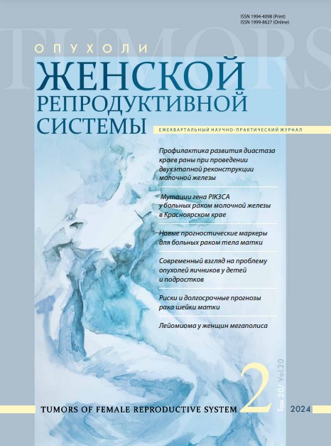 Опухоли женской репродуктивной системы № 2, 2024 год № 2, 2024 год